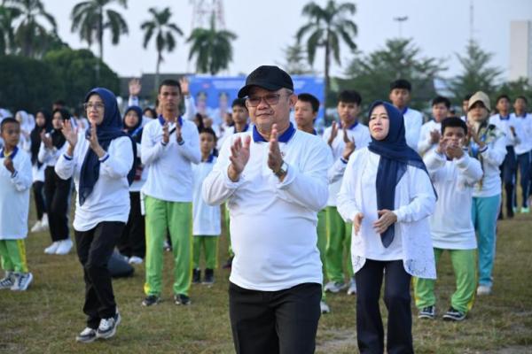 Mendikdasmen Abdul Mu`ti dalam dalam kegiatan Pagi Ceria pada Kamis (Foto: Ist/Humas Kemendikdasmen) 