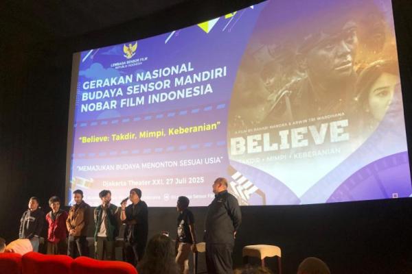 Lembaga Sensor Film (LSF) menggelar nonton bareng film Believe - Takdir, Mimpi, Keberanian di XXI Djakarta Theater (Foto: M.Habib Saifullah/Katakini.com) 