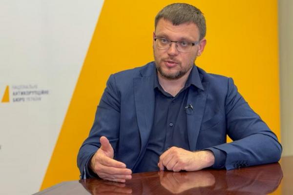 Semen Kryvonos, Direktur Biro Antikorupsi Nasional Ukraina, saat wawancara dengan Reuters, di Kyiv, Ukraina, 25 Juli 2025. REUTERS 