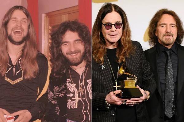 Geezer Butler dan Ozzy Osbourne pada tahun 1973 dan 2014. (FOTO: GETTY IMAGE) 