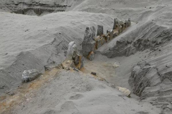 Sisa-sisa kuil Puemape, tempat penggalian terbaru yang dipimpin oleh Program Arkeologi Chicama di La Libertad, Peru, dalam foto selebaran yang dirilis pada 7 Agustus 2025. Handout via REUTERS 