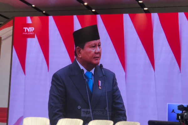 Presiden Prabowo Subianto saat berpidato dalam Sidang Tahunan MPR RI dan Sidang Bersama DPR RI dan DPD RI, di Gedung Nusantara, Senayan, Jakarta, Jumat (Foto: Ist/Katakini) 