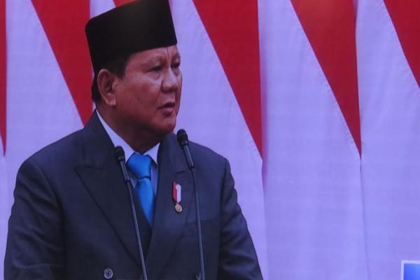 Presiden Prabowo Subianto saat menyampaikan pidatonya di sidang tahunan MPR 2025 (Foto: Habib/Katakini.com) 