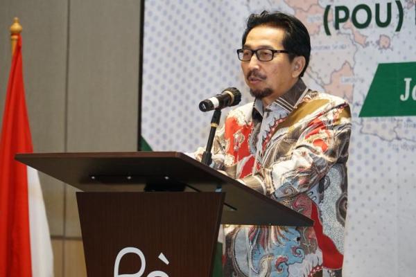 Sekretaris Utama Badan Pangan Nasional/National Food Agency (NFA) Sarwo Edhy saat membuka Diseminasi Buku Direktori Prevalence of Undernourishment (PoU) di Jakarta, Kamis (14/8/2025).(foto:NFA) 