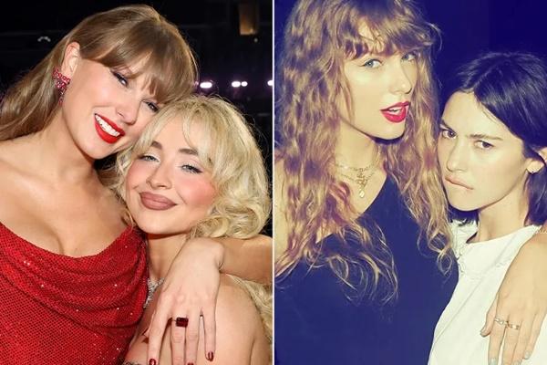 Taylor Swift dan Sabrina Carpenter pada Februari 2025 di Los Angeles; Taylor Swift dan Gracie Abrams pada November 2023. (FOTO: GETTY IMAGE/INSTAGRAM) 