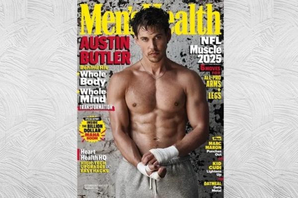 Austin Butler pamer tubuh bugar dan perut sixpack-nya di sampul Majalah Men`s Health. (FOTO: MEN`S HEALTH) 