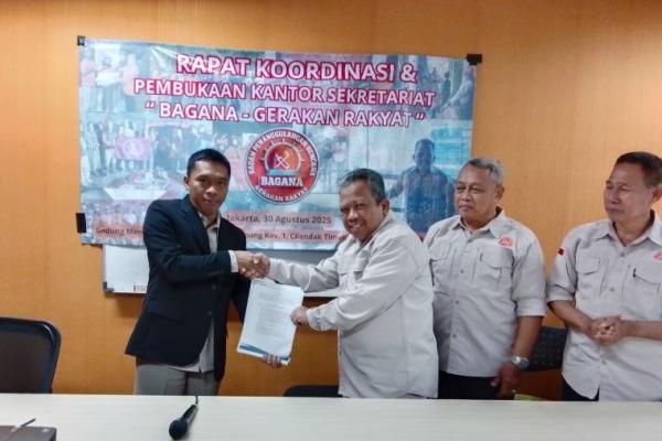 MoU penggunaan kantor sekretarian Badan Penanggulangan Bencana Gerakan Rakyat (Bagana GR) di Menara 165, Lt.10, Jl.TB Simaptupang Kav.1, Cilandak Timur, Pasar Minggu, Jakarta Selatan. Foto: dok. katakini 