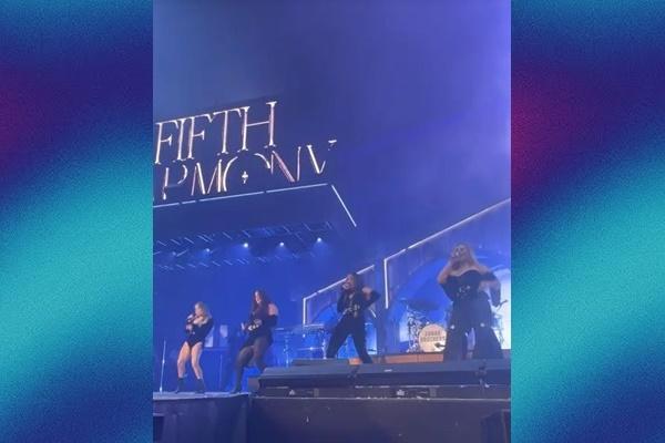 Fifth Harmony — tanpa Camila Cabello — bersatu kembali untuk pertama kalinya dalam tujuh tahun di tur Jonas Brothers, Minggu (31/8/2025). (FOTO: X/TWITTER) 