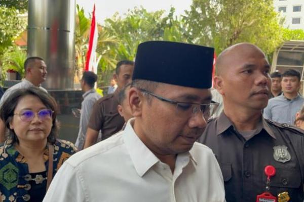 Mantan Menteri Agama, Yaqut Cholil Qoumas di Gedung Merah Putih KPK. 