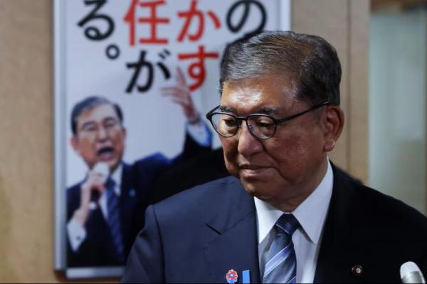 Perdana Menteri Jepang dan Presiden Partai Demokrat Liberal atau LDP yang berkuasa, Shigeru Ishiba, di kantor pusat LDP di Tokyo, Jepang, 23 Juli 2025. REUTERS 