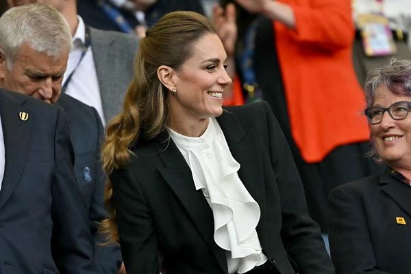 Kate Middleton di pertandingan grup A Piala Dunia Rugbi Wanita pada 6 September 2025. (FOTO: GETTY IMAGE) 