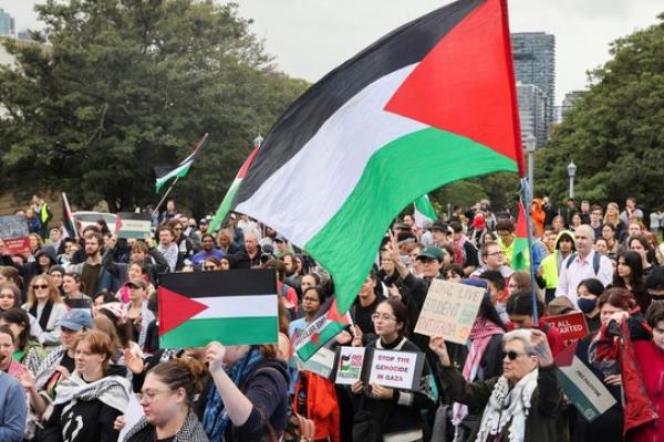 Ilustrasi foto unjuk rasa mendukung Palestina. REUTERS 