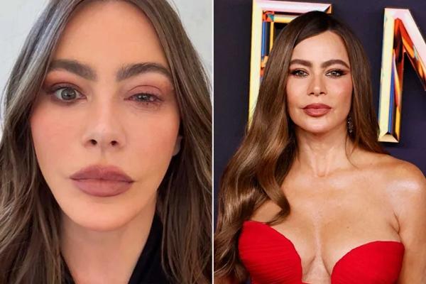 Sofia Vergara, pada malam Emmy 2025 (kiri) dan 2024. (FOTO: INSTAGRAM/GETTY IMAGE) 