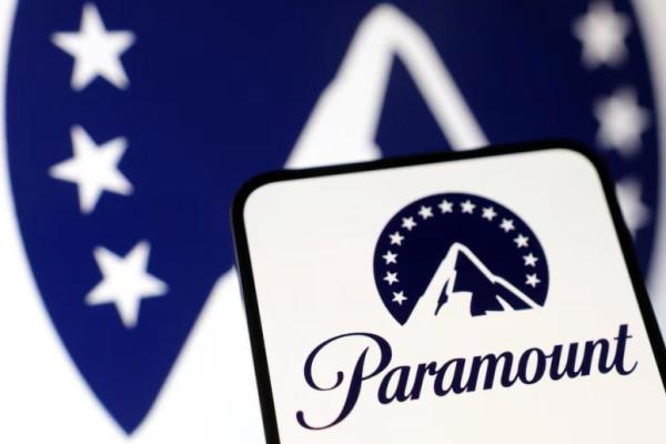 Logo Paramount Global terlihat dalam ilustrasi ini, diambil pada 17 Desember 2024. REUTERS 