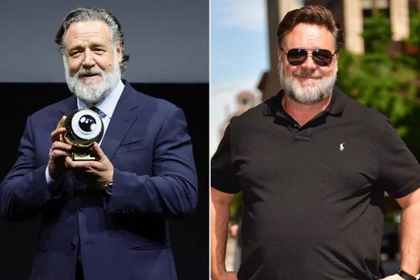 Russell Crowe di pemutaran perdana dunia Nuremberg di TIFF pada 7 September 2025; Russell Crowe pada Juni 2025. (FOTO: GETTY/GC IMAGE) 