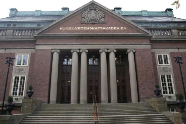 Tampak luar Akademi Ilmu Pengetahuan Kerajaan Swedia tempat Penghargaan Nobel Ekonomi diumumkan di Stockholm, Swedia, 14 Oktober 2024. REUTERS 