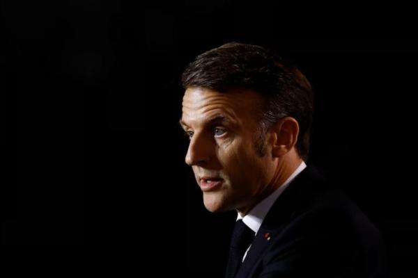 Presiden Prancis Emmanuel Macron di Cesson-Sevigne, dekat Rennes, Prancis, 20 Januari 2025. REUTERS 