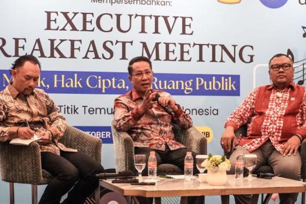 Menteri Hukum (Menkum) Supratman Andi Agtas  dalam acara Executive Breakfast Meeting ke-4 yang diselenggarakan Ikatan Alumni Fakultas Ilmu Komunikasi Universitas Padjadjaran (IKA Fikom Unpad) di The Tribrata Dharmawangsa, Jakarta Selatan, Rabu (Foto: Ist) 