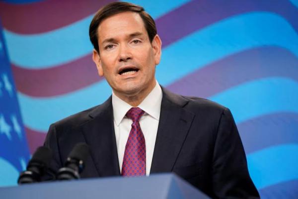 Menteri Luar Negeri AS Marco Rubio berbicara dalam konferensi pers di Kantor Perdana Menteri Benyamin Netanyahu, selama kunjungannya, di Yerusalem, 15 September 2025. REUTERS 