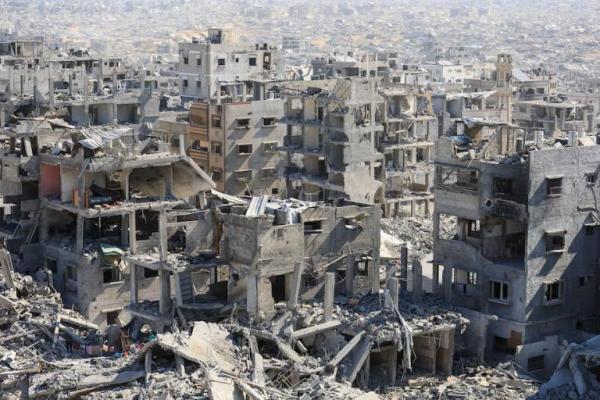 Pemandangan bangunan yang hancur, di tengah gencatan senjata antara Israel dan Hamas, di Kota Gaza, 16 Oktober 2025. REUTERS 