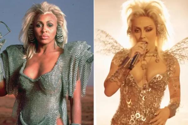 Tina Turner dalam `Mad Max` dan Doja Cat di Vogue World: Hollywood. (FOTO: SHUTTERSTOCK/VOGUE) 