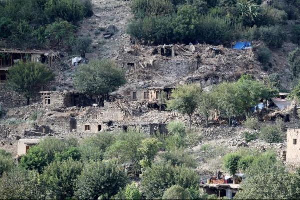 Rumah-rumah yang rusak akibat gempa bumi mematikan yang melanda Provinsi Kunar dan Nangarhar di Afghanistan, di Desa Masud, Distrik Nurgal, Provinsi Kunar, Afghanistan, 4 September 2025. REUTERS 