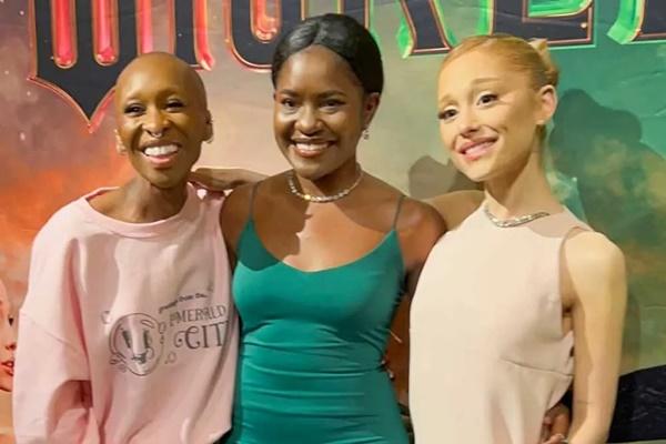 Cynthia Erivo, Tricia Mpisi, dan Ariana Grande di pemutaran film Wicked. (FOTO: INSTAGRAM) 