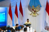 Presiden Prabowo Subianto saat agenda peluncuran Digitalisasi Pembelajaran 2025 di SMPN 4 Kota Bekasi, Jawa Barat (Foto: Antara/Andi Firdaus) 