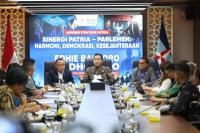 Wakil Ketua MPR RI sekaligus Ketua Fraksi Partai Demokrat DPR RI, Edhie Baskoro Yudhoyono (Ibas), menerima audiensi Ketua Umum dan jajaran pengurus PATRIA di Kompleks DPR RI (Foto: Ist)