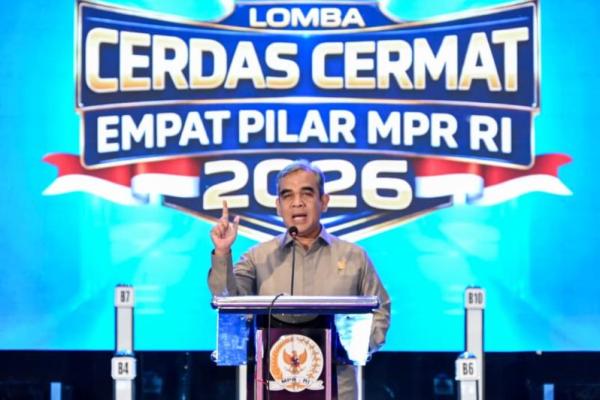 Ketua MPR RI, Ahmad Muzani, membuka Lomba Cerdas Cermat (LCC) Empat Pilar MPR RI tingkat Provinsi Sumatera Selatan di Palembang, Sumatera Selatan, Sabtu (Foto: MPR) 