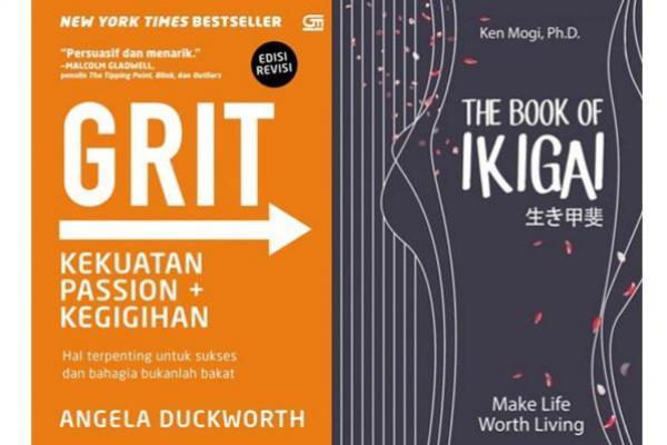 Buku berjudul GRIT Kekuatan Passion, Kegigihan dan The Book of Ikigai (Foto: GRAMEDIA) 