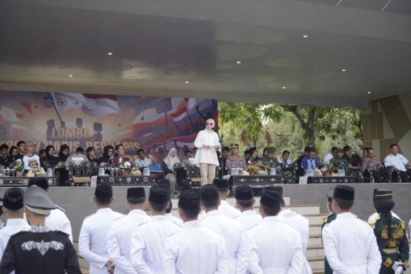 Anggota MPR RI Fraksi Gerindra Dapil NTB II, Lale Syifaun Nufus membuka secara resmi Lomba Kreasi Baris Berbaris dan Pengibaran Bendera (LKBB-PB) Tingkat Provinsi Nusa Tenggara Barat (NTB) Tahun 2026 di Lapangan Sangkareang, Selaparang, Kota Mataram, NTB (Foto: Humas MPR) 