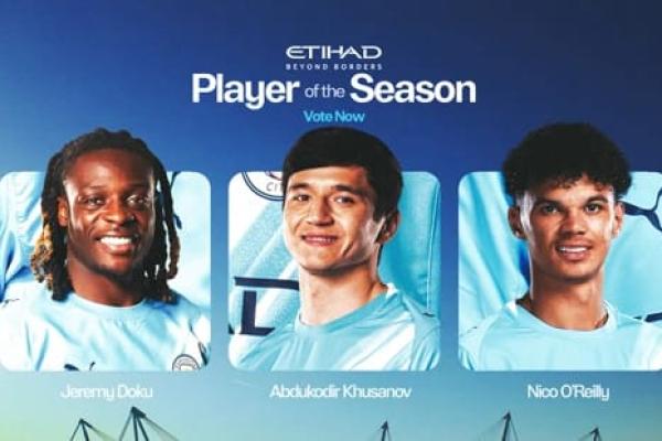 Tiga kandidat pemain terbaik Manchester City musim ini (Foto: mancity.com) 
