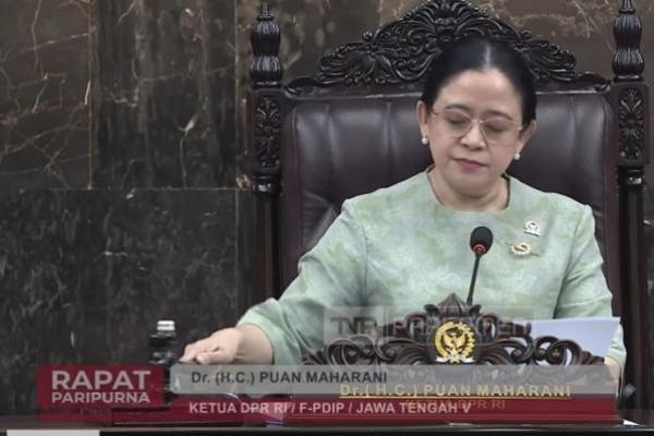 Ketua DPR RI, Puan Maharani (Foto: Tangkapan Layar/YouTube TVR Parlemen) 