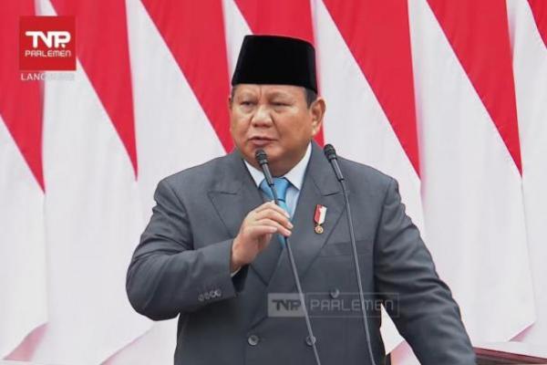 Presiden Indonesia, Prabowo Subianto (Foto: Tangkapan Layar/TVR Parlemen) 