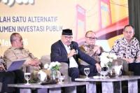 Ketua Fraksi Partai Golkar (FPG) MPR RI, Melchias Markus Mekeng, M.H., pada Sarasehan Nasional ke VII yang mengusung tema Obligasi Daerah Sebagai Salah Satu Alternatif Pembiayaan Daerah dan Instrumen Investasi Publik di Palembang, Sumatera Selatan, Selasa (Foto: MPR)