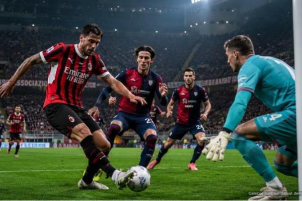 Ilustrasi AC Milan melawan Cagliari. Foto: lintaspriangan 