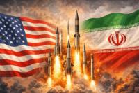 Ilustrasi perang antara Amerika Serikat dengan Iran. Foto: openAI
