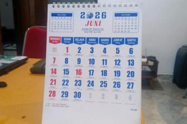 Kalender bulan Juni tahun 2026, cek tanggal merah dan cuti bersama (Foto: Vaza/Jurnas.com) 