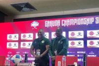 Pelatih timnas Mozambik Chiquinho Conde (kiri) pada jumpa pers usai pertandingan FIFA Match Day melawan timnas Indonesia di Stadion Utama Gelora Bung Karno, Jakarta, Selasa (9/6) malam WIB (Foto: Ant/Zaro Ezza Syachniar)