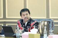 Anggota MPR RI sekaligus Anggota Komisi XIII DPR RI, Marinus Gea dalam Rapat Kerja Pembahasan Rencana Kerja dan Anggaran (RKA) MPR RI Tahun Anggaran 2027 yang berlangsung di Kompleks Parlemen, Jakarta, Senin (Foto: Humas MPR)