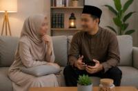 Ilustrasi foto suami istri sedang mengobrol