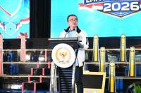 Anggota MPR RI dari Kelompok DPD RI Daerah Pemilihan Sulawesi Utara, Ir. Stefanus B.A.N. Liow, M.A.P., membuka Lomba Cerdas Cermat (LCC) Empat Pilar MPR RI Tingkat Provinsi Sulawesi Utara di Manado, Sabtu (27/6). (Foto: Humas MPR) 