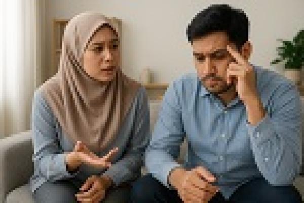 Ilustrasi rumah tangga yang sedang konflik 