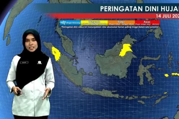 Prakirawan BMKG menjelaskan prediksi cuaca di Indonesia pada hari ini (Foto: Tangkapan Layar) 