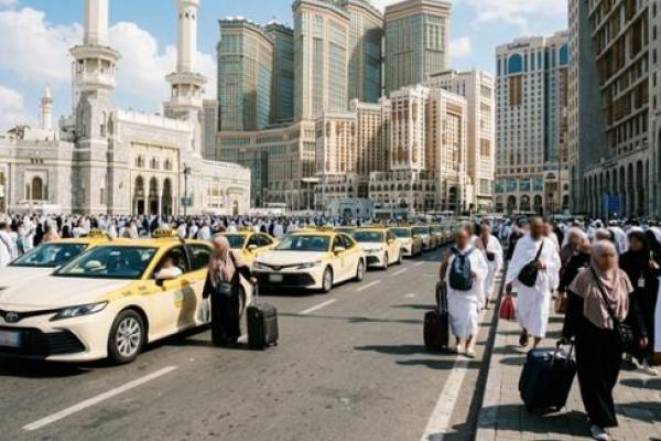Ilustrasi taksi transportasi Saudi 