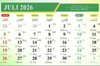 Ilustrasi - kalender bulan Juli 2026 (Foto: Kementerian Agama)
