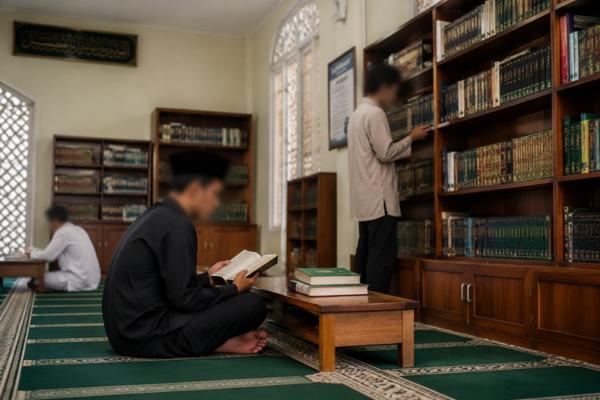 Ilustrasi perpustakaan masjid 