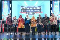 Izakod Bekai Izakod Kai menjadi semboyan yang menggema dalam Lomba Cerdas Cermat (LCC) Empat Pilar MPR RI Tahun 2026 Tingkat Provinsi Papua Selatan (Foto: Humas MPR)