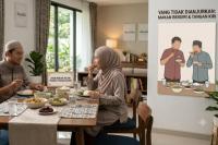 Ilustrasi makan dan minum sesuai syariat